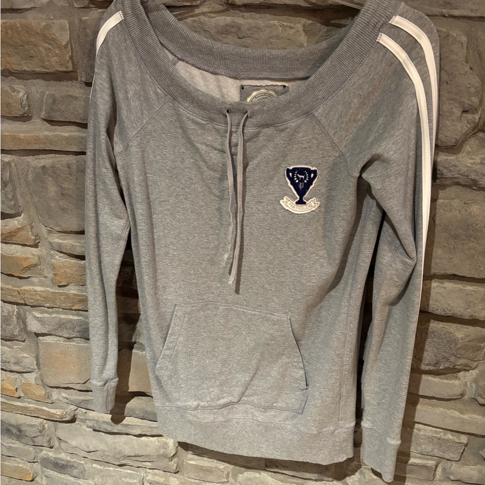 VINTAGE PINK Victoria's Secret Gray Sweatshirt with Embroidered Crest